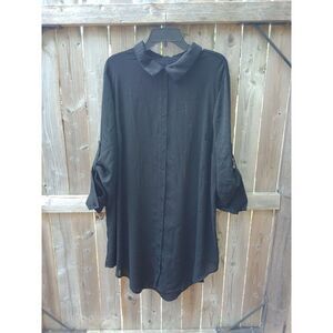 Torrid Button Down Top 3X Black Long Sleeves